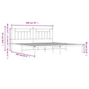 sengeramme med sengegavl 193x203 cm metal hvid
