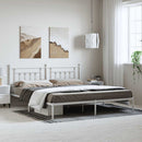 sengeramme med sengegavl 193x203 cm metal hvid