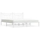 sengeramme med sengegavl 200x200 cm metal hvid