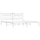 sengeramme med sengegavl 200x200 cm metal hvid