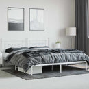 sengeramme med sengegavl 200x200 cm metal hvid
