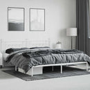 sengeramme med sengegavl 200x200 cm metal hvid