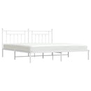 sengeramme med sengegavl 200x200 cm metal hvid