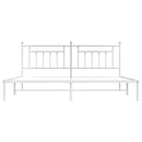 sengeramme med sengegavl 200x200 cm metal hvid