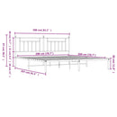 sengeramme med sengegavl 200x200 cm metal hvid