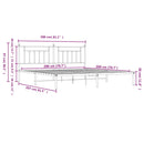 sengeramme med sengegavl 200x200 cm metal hvid