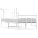 sengeramme med sengegavl og fodgærde 90x200 cm metal hvid