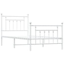 sengeramme med sengegavl og fodgærde 90x200 cm metal hvid