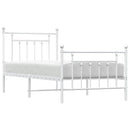 sengeramme med sengegavl og fodgærde 90x200 cm metal hvid