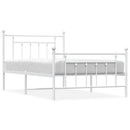 sengeramme med sengegavl og fodgærde 100x200 cm metal hvid