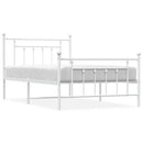 sengeramme med sengegavl og fodgærde 100x200 cm metal hvid