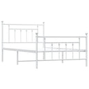 sengeramme med sengegavl og fodgærde 100x200 cm metal hvid