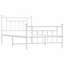 sengeramme med sengegavl og fodgærde 100x200 cm metal hvid