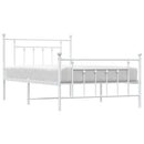 sengeramme med sengegavl og fodgærde 100x200 cm metal hvid
