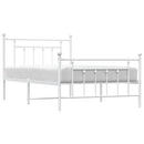 sengeramme med sengegavl og fodgærde 100x200 cm metal hvid