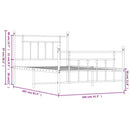 sengeramme med sengegavl og fodgærde 100x200 cm metal hvid