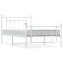 sengeramme med sengegavl og fodgærde 107x203 cm metal hvid