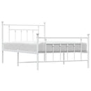 sengeramme med sengegavl og fodgærde 107x203 cm metal hvid