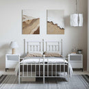 sengeramme med sengegavl og fodgærde 135x190 cm metal hvid