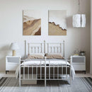 sengeramme med sengegavl og fodgærde 135x190 cm metal hvid