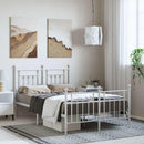 sengeramme med sengegavl og fodgærde 135x190 cm metal hvid