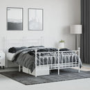 sengeramme med sengegavl og fodgærde 140x190 cm metal hvid