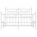 sengeramme med sengegavl og fodgærde 140x190 cm metal hvid