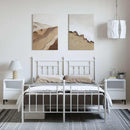 sengeramme med sengegavl og fodgærde 150x200 cm metal hvid