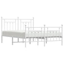 sengeramme med sengegavl og fodgærde 150x200 cm metal hvid