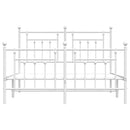 sengeramme med sengegavl og fodgærde 150x200 cm metal hvid