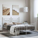sengeramme med sengegavl og fodgærde 150x200 cm metal hvid