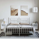 sengeramme med sengegavl og fodgærde 183x213 cm metal hvid