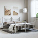 sengeramme med sengegavl og fodgærde 183x213 cm metal hvid