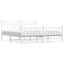 sengeramme med sengegavl og fodgærde 200x200 cm metal hvid