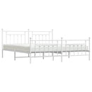 sengeramme med sengegavl og fodgærde 200x200 cm metal hvid