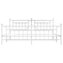 sengeramme med sengegavl og fodgærde 200x200 cm metal hvid