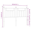 udskiftningsgavl 140 cm metal hvid