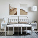 sengeramme med sengegavl og fodgærde 135x190 cm metal hvid