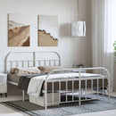 sengeramme med sengegavl og fodgærde 150x200 cm metal hvid