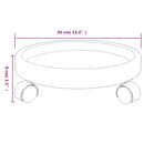 plantevogne med hjul 2 stk. diam. 34 cm 35 kg grå