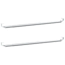 gardinstænger 2 stk. 40-60 cm aluminium hvid og sølvfarvet