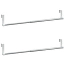 gardinstænger 2 stk. 40-60 cm aluminium hvid og sølvfarvet