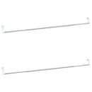 gardinstænger 2 stk. 90-135 cm aluminium hvid og sølvfarvet