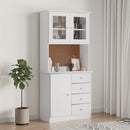 højskab ALTA 77x35x165 cm massivt fyrretræ hvid