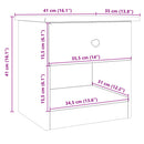 sengebord ALTA 41x35x41 cm massivt fyrretræ
