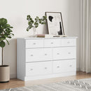 kommode ALTA 112x35x73 cm massivt fyrretræ hvid