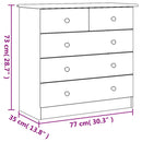 kommode ALTA 77x35x73 cm massivt fyrretræ