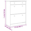 skoskab ALTA 77x35x96 cm massivt fyrretræ