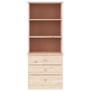 bogreol med skuffer ALTA 60x35x142 cm massivt fyrretræ
