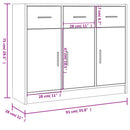 skab 91x28x75 cm konstrueret træ røget egetræsfarve